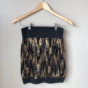 Sequin Black Gold Tube Skirt I’m Your Present